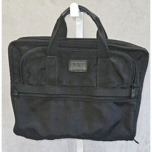 TUMI Black Ballistic Nylon Zip Around Expandable Document Organizer Briefcase